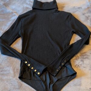 J Crew | Turtle Neck Ribbed Body Suit  -Sz S